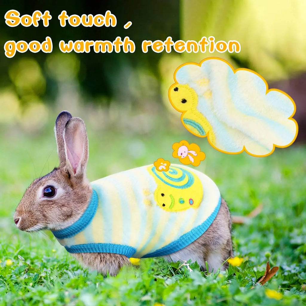 Cartoon Puppy Clothes Winter Warm Flannel Dog Vest Cat Bunny Chihuahua Sweater Cute Soft Mini Pet Apparel for Pig Rabbit Ferret