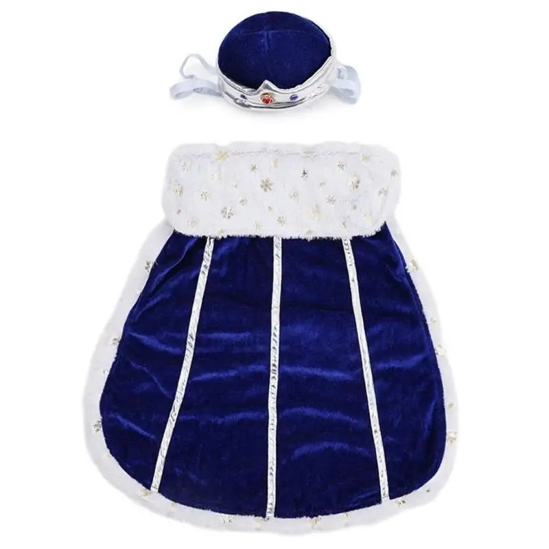 652F Popular Dog Apparel Set Cloaks and Crown Hat Set Pet Costume For Various Breeds