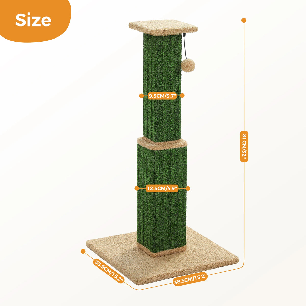 Large Cat Scratching Post for Indoor Cats Adults Ultimate Scratch Post with Woven Sisal Dangling Ball Tall Cat Scratcher Cat Toy
