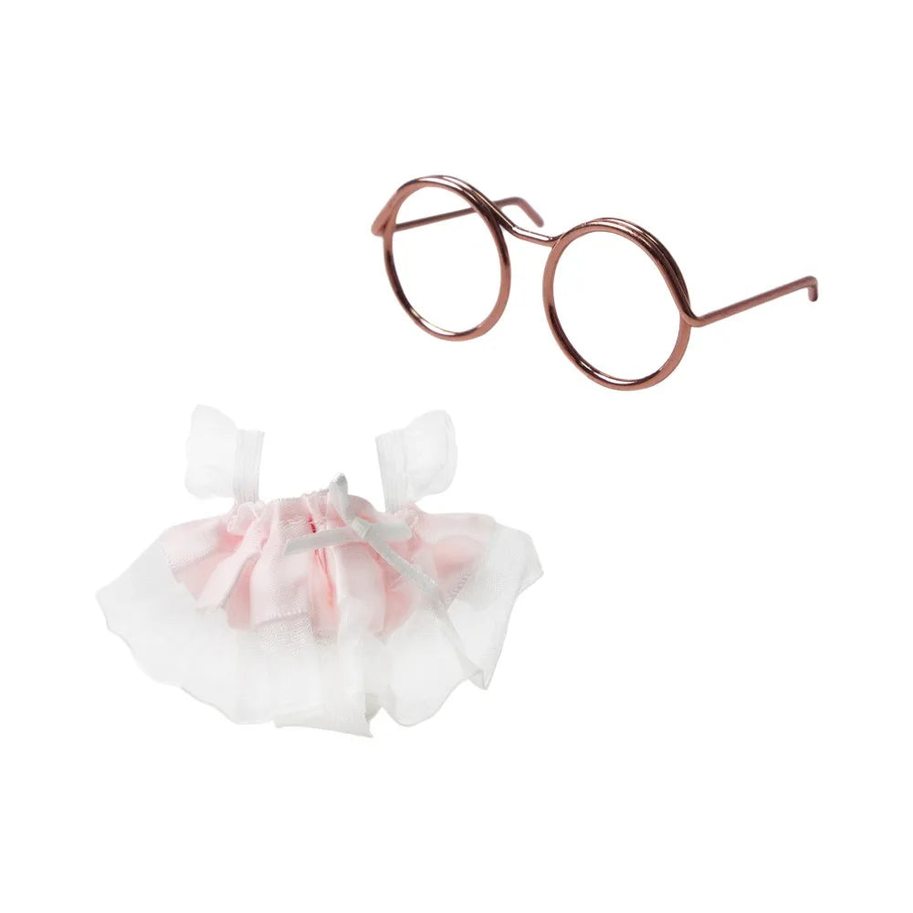 Pet Vest Adorable Hamster Princess Dress Lightweight Soft Pet Dress Eyeglasses Set Breathable Pet Puff Skirt Four Seasons