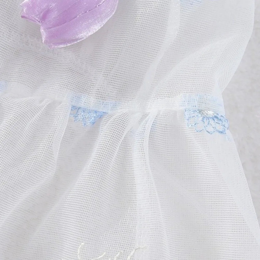 Pet Apparel Thin Mesh 3D Flower Pet Dress Lightweight Comfortable Dog Princess Dress Breathable Cat Strap Puff Skirt Cats Dogs