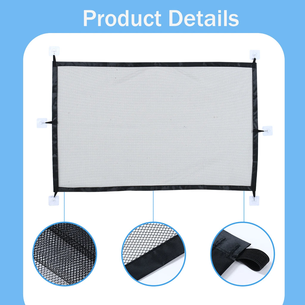 Pet Dog Barrier Fences With 6pcs Hook Pet Isolated Network Stairs Gate New Folding Breathable Mesh Playpen For Dog Safety Fence