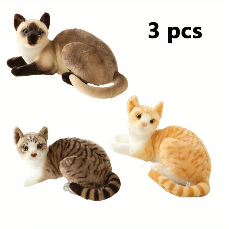 Pet cat toy, realistic cat plush toy, soft and comfortable, a great companion for indoor play