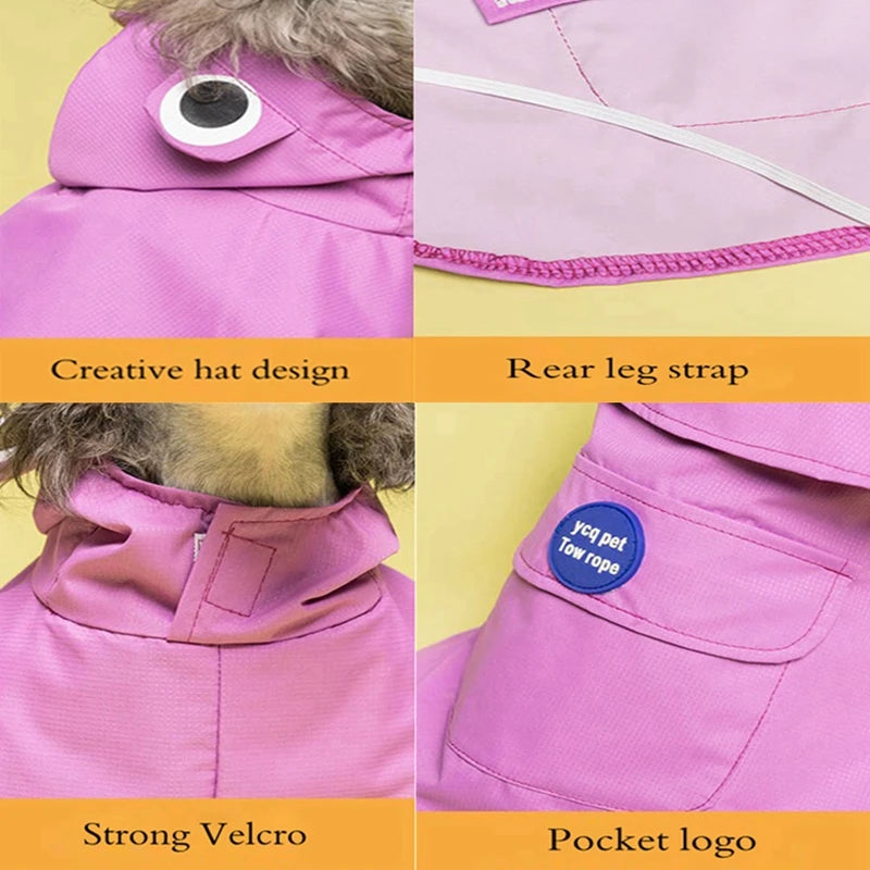 Pet Dog Raincoat Coat The Dog Face Pet Cape Clothes Outdoor Jacket Dog Raincoat Reflective Clothes for Small Medium Large Dogs