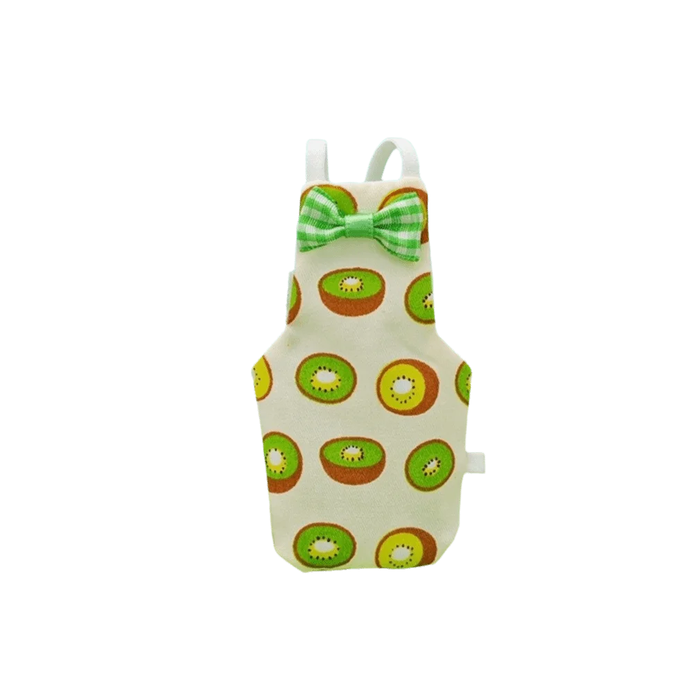 Pet Bird Apron Adjustable Pet Parrot Diaper Breathable Fruit Pattern Bird Nappy with Bowtie Soft Fabric Bird Vest Training