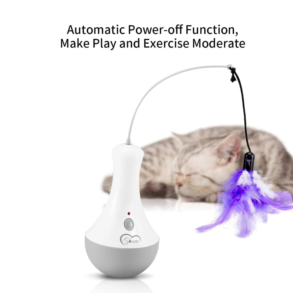 DOEL Cat Interactive Toys Funny Feather Kitten Teaser Indoor Play Automatic Toy Gift Cat Feather Toy