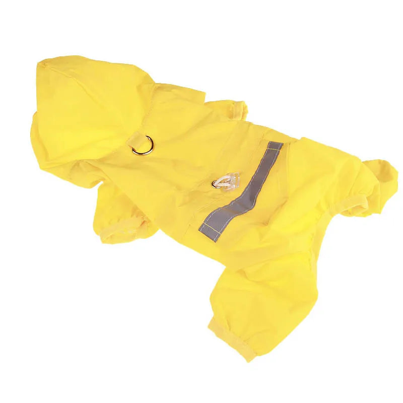 Pet Dog Rain Coat Cat Raincoat Outdoor Rainwear Hood Apparel Jumpsuit Puppy Rainy Day Casual Waterproof Jacket Pet Supplies