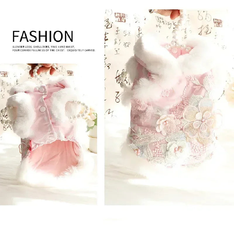 Winter Dog Coat Jacket New Year Pet Clothes Tang Suit Cat Puppy Outfit Yorkies Pomeranian Maltese Poodle Bichon Clothing Apparel