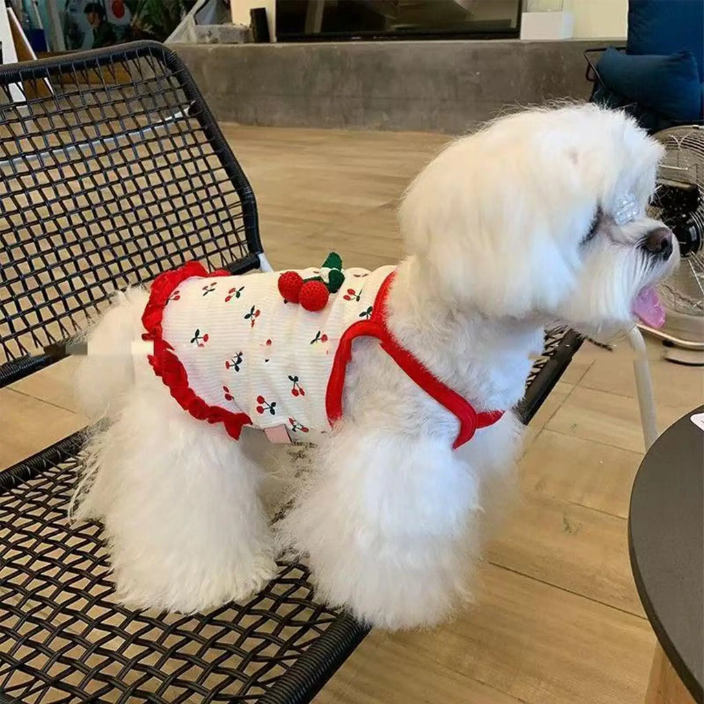 Puppy Clothes Cute Soft Breathable Cotton Vest Spring Summer Dog Outfit Apparel Small Pet Walking Park Wear
