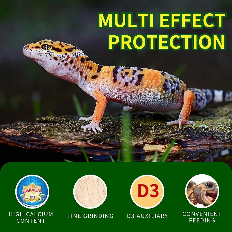 Crawling Pet Vitamin D3 Calcium Powder For Amphibian Reptiles Turtle Pet Frog Chameleon Promoting Calcium Absorbing & Supplement