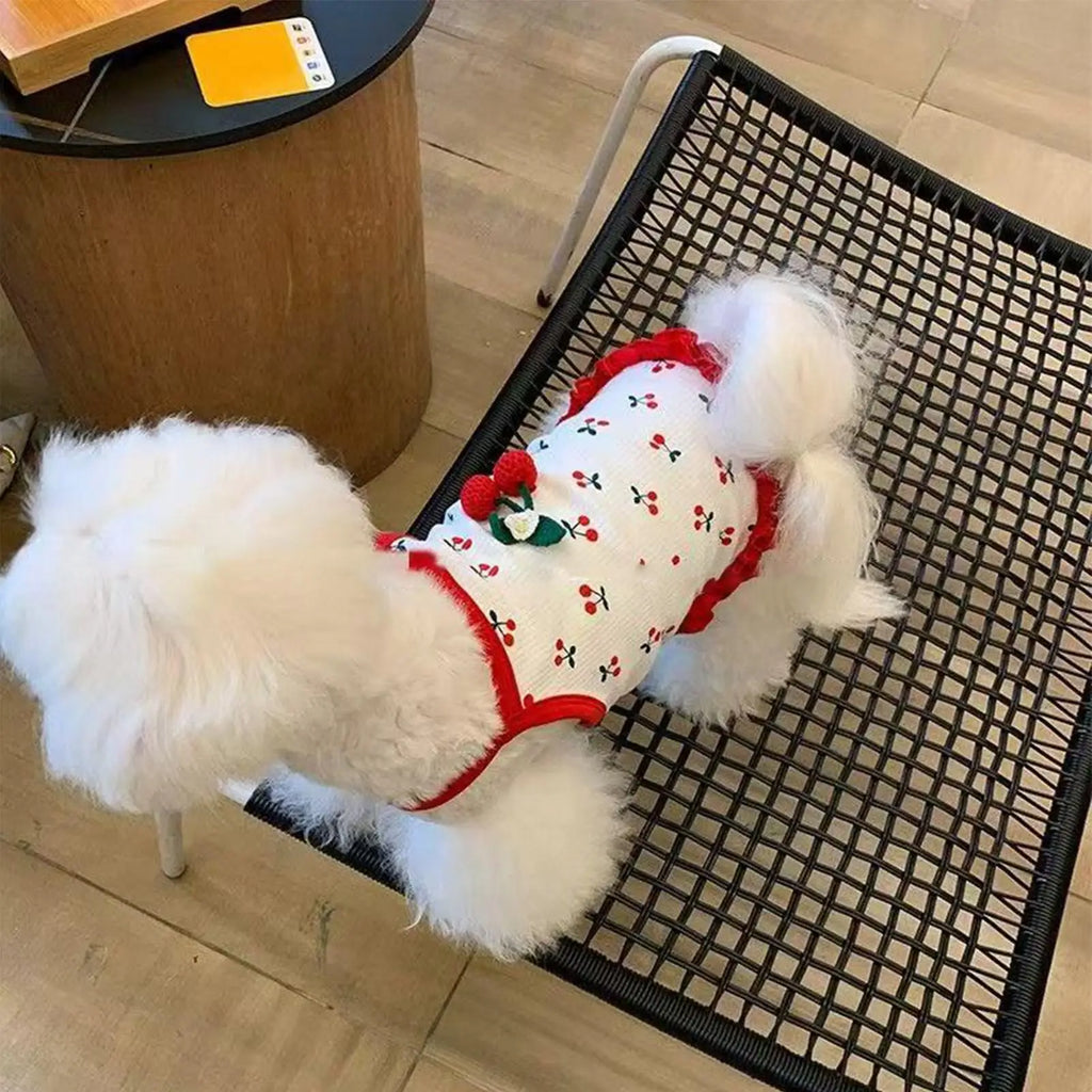 Puppy Clothes Cute Soft Breathable Cotton Vest Spring Summer Dog Outfit Apparel Small Pet Walking Park Wear